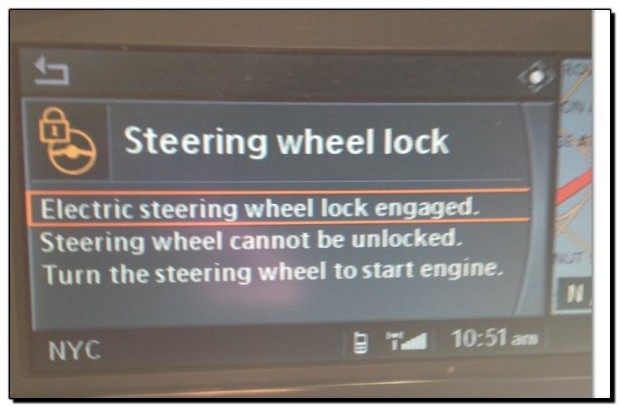 Bmw electric steering wheel lock fault