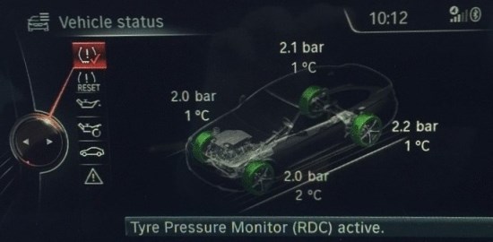 Add tyre pressure & individual tyre temperature to the TPMS display.